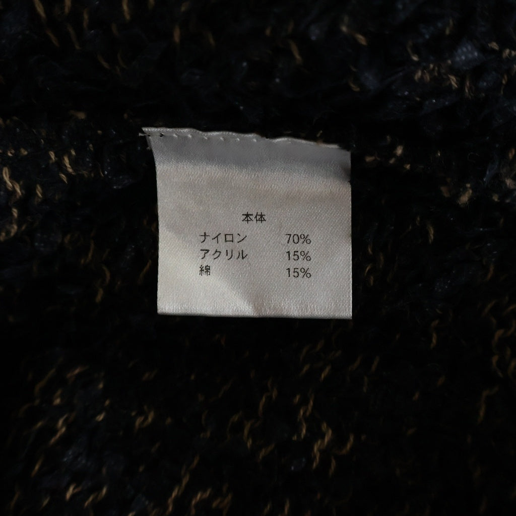 VOO(ヴォー) JAGGED KAMI KNIT ジャグド紙 クルーネックニットスウェット セーター ブラック