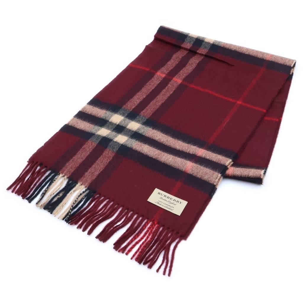 BURBERRY(バーバリー) GIANT CHECK CASHMERE SCARF ジャイアント チェック カシミヤスカーフ フリンジマフラー マルチ レディース