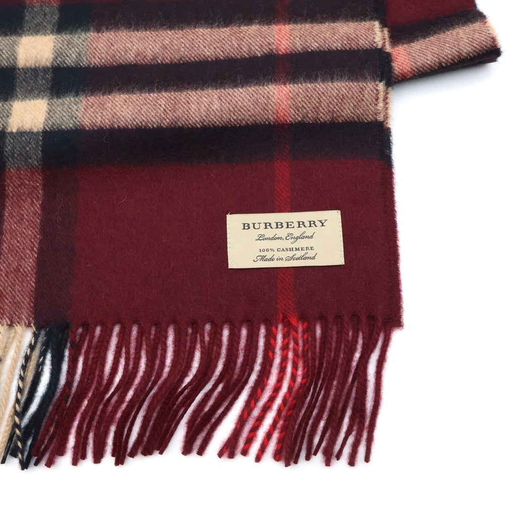 BURBERRY(バーバリー) GIANT CHECK CASHMERE SCARF ジャイアント チェック カシミヤスカーフ フリンジマフラー マルチ レディース