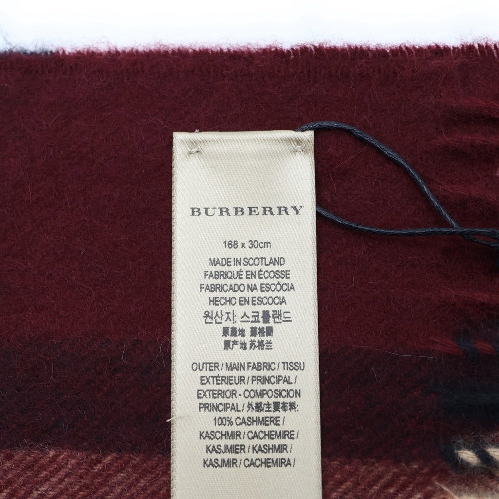 BURBERRY(バーバリー) GIANT CHECK CASHMERE SCARF ジャイアント チェック カシミヤスカーフ フリンジマフラー マルチ レディース