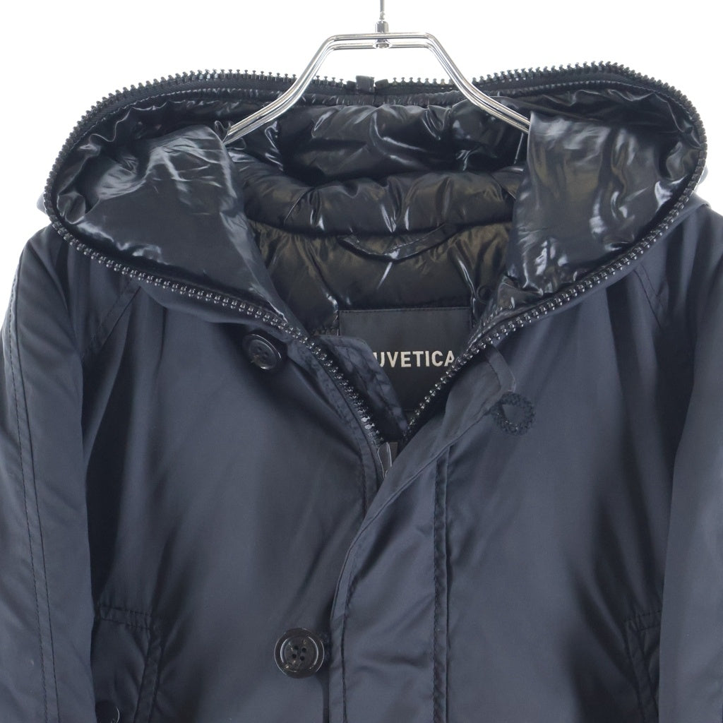 DUVETICA(デュベティカ) 19AW GERAINT ジェライント N3-B フルジップ フーデッド ミドル丈 ダウンジャケット ブラック 192-U8115920N00-12030