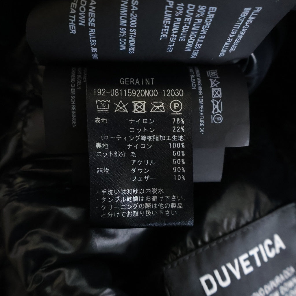 DUVETICA(デュベティカ) 19AW GERAINT ジェライント N3-B フルジップ フーデッド ミドル丈 ダウンジャケット ブラック 192-U8115920N00-12030