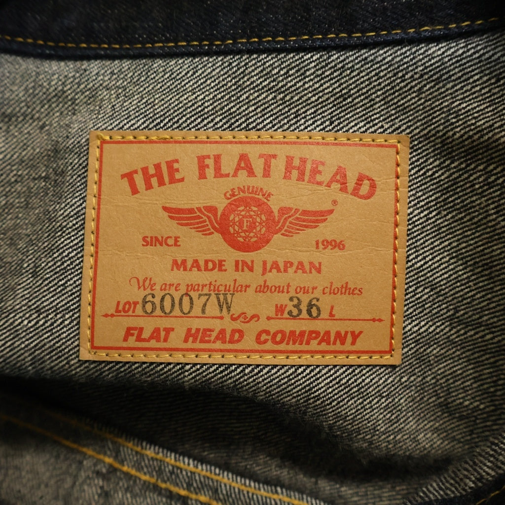 THE FLAT HEAD(フラットヘッド) ウエスタンポケット 日本製 ボタンフライ デニム トラッカージャケット Gジャン インディゴ 6007W