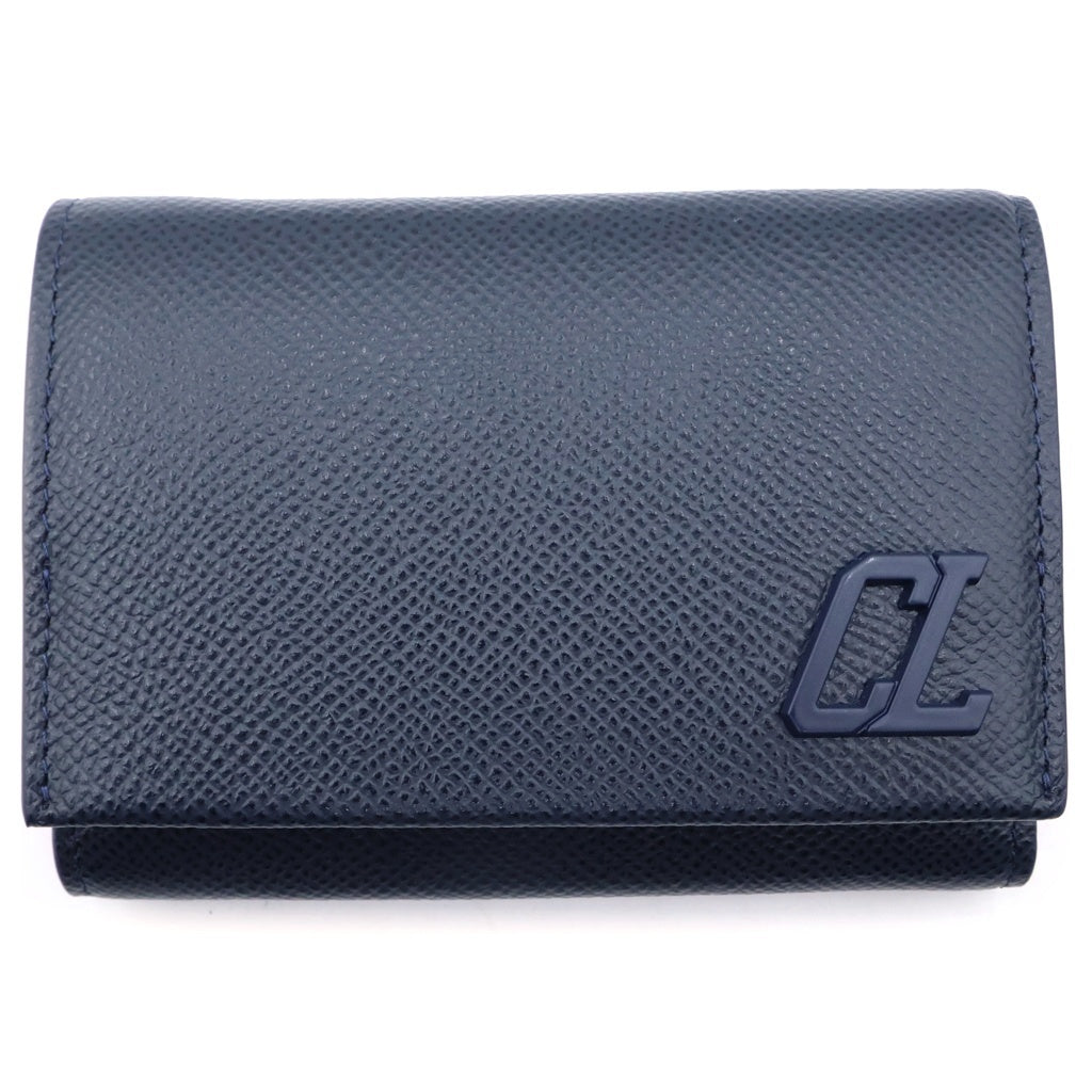 CHRISTIAN LOUBOUTIN(クリスチャンルブタン) GROOVY グルービー CLロゴ 三つ折り レザー ウォレット 財布 ネイビー 3245110 BL1U レディース