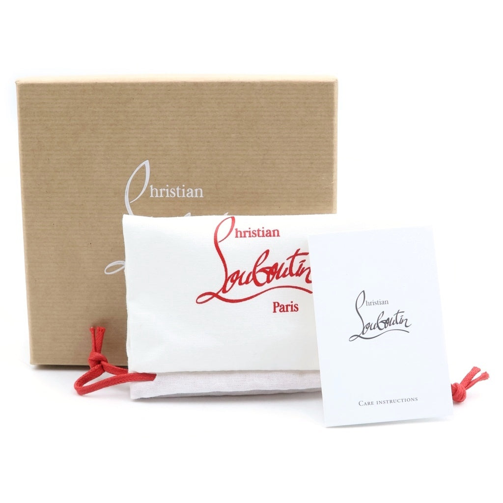 CHRISTIAN LOUBOUTIN(クリスチャンルブタン) GROOVY グルービー CLロゴ 三つ折り レザー ウォレット 財布 ネイビー 3245110 BL1U レディース