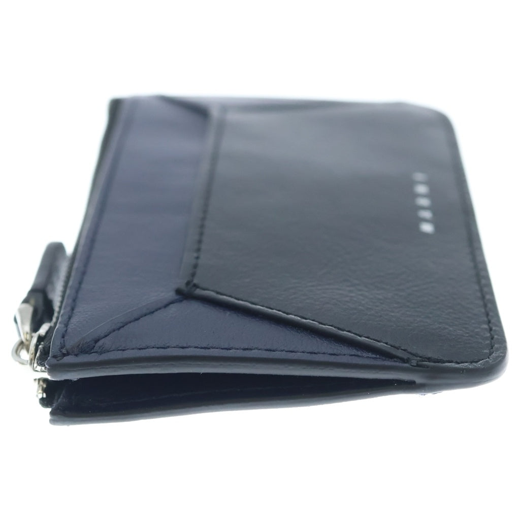 MARNI(マルニ) ZIPPED WALLET レザー 切り替え ミニウォレット フラグメントケース ブラック/ネイビー PFMI0053U0