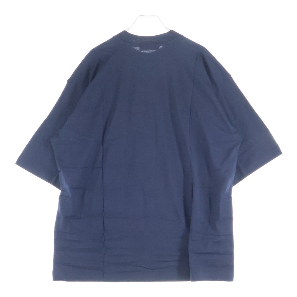 MARNI(マルニ) コットン ロゴエンブロイダリー クルーネック半袖Tシャツ カットソー ネイビー HUMU0223EX UTCZ68