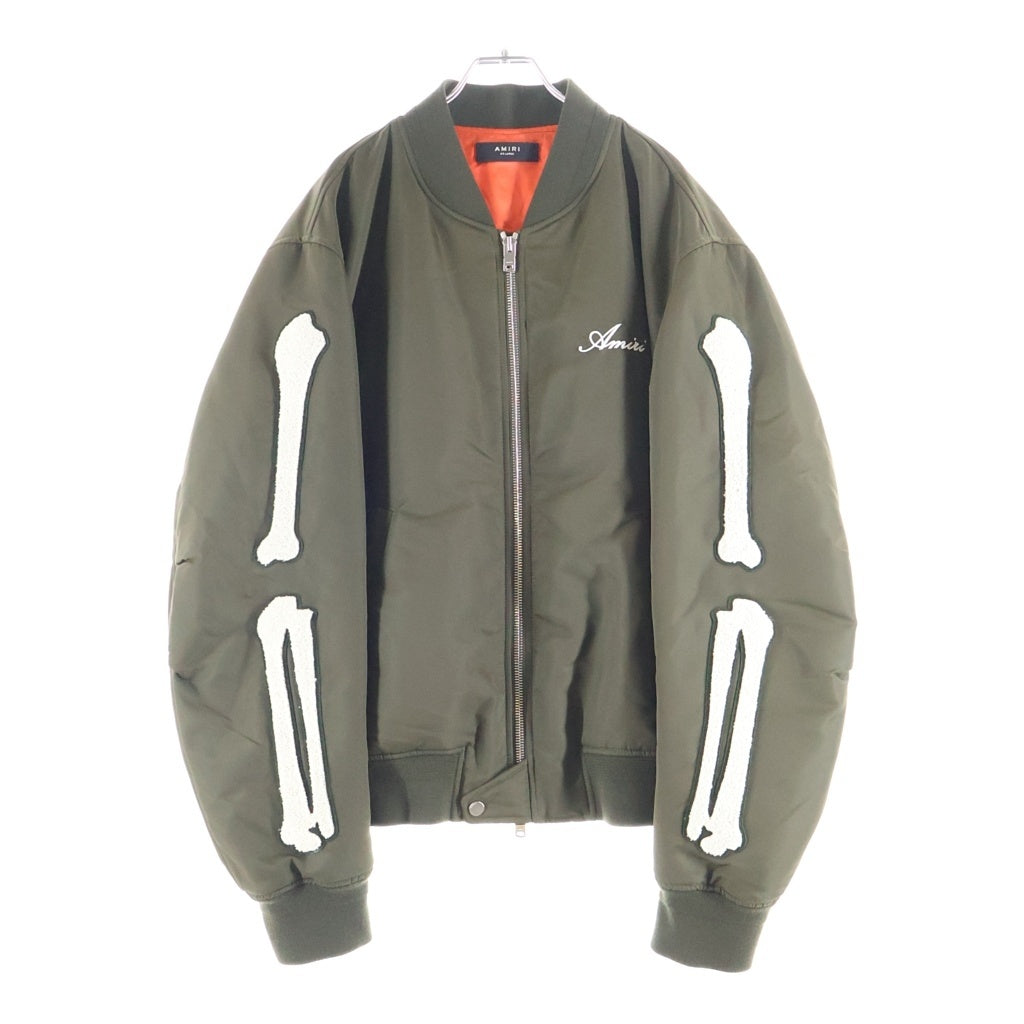 AMIRI(アミリ) BONES BOMBER JACKET スリーブボーン ミリタリー ボンバージャケット MA1 カーキ