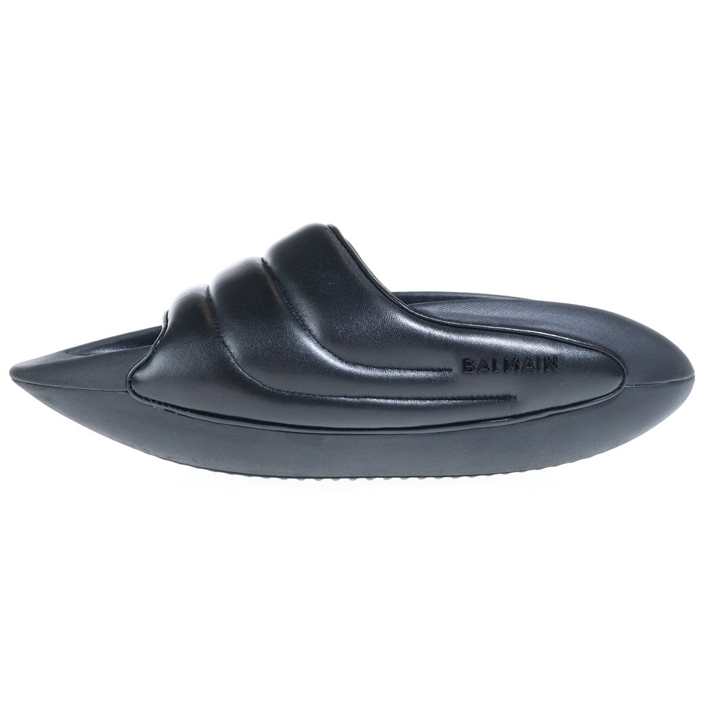 BALMAIN(バルマン) B-IT QUILTED LEATHER SLIDE SANDALS キルテッド レザー スライド シャワーサンダル ブラック AM0VL299