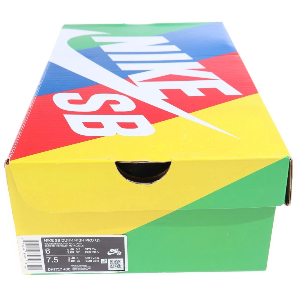 NIKE SB(ナイキエスビー) ×GUNDAM UNICORN DUNK HIGH PRO QS BANSHEE ガンダムユニコーン ダンク プロ バンシィ ハイカットスニーカー レディース ネイビー/ブラック/ゴールド US6/24cm DH7717-400