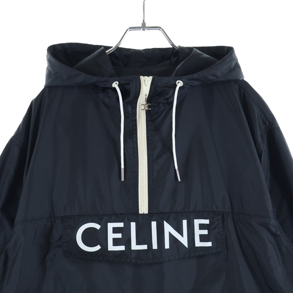 CELINE(セリーヌ) 22SS WINDBREAKER フロントロゴ ウィンドブレーカー ナイロン アノラックパーカ ブラック 2W531495M