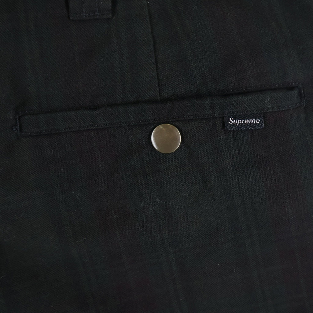 SUPREME(シュプリーム) 26SS Work Short Black Plaid チェック柄 コットン スモールボックスロゴ ワーク ショートパンツ グリーン/ブラック