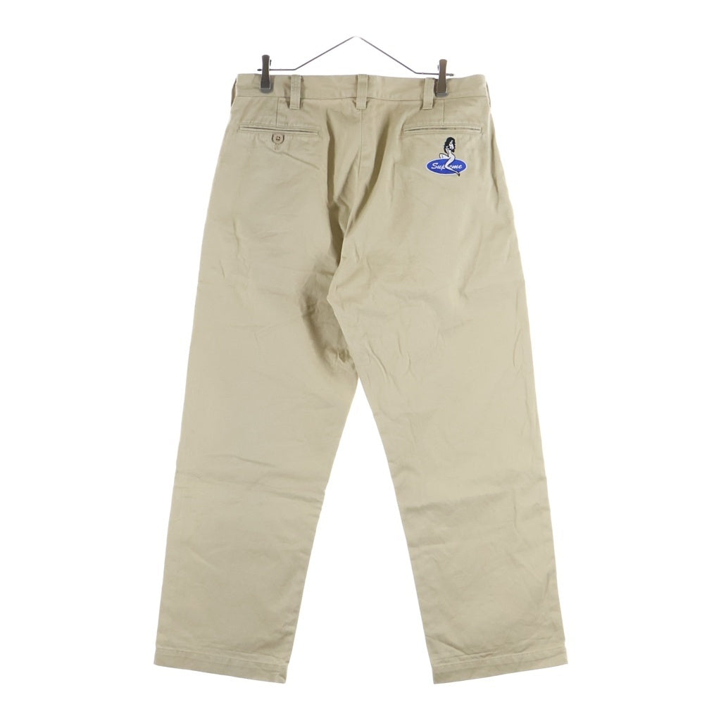 SUPREME(シュプリーム) 25AW Chino Pant コットン ボタンフライ バックロゴエンブロイダリー チノパンツ ベージュ