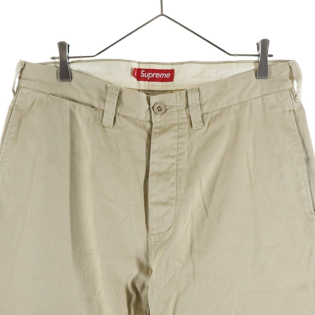 SUPREME(シュプリーム) 25AW Chino Pant コットン ボタンフライ バックロゴエンブロイダリー チノパンツ ベージュ