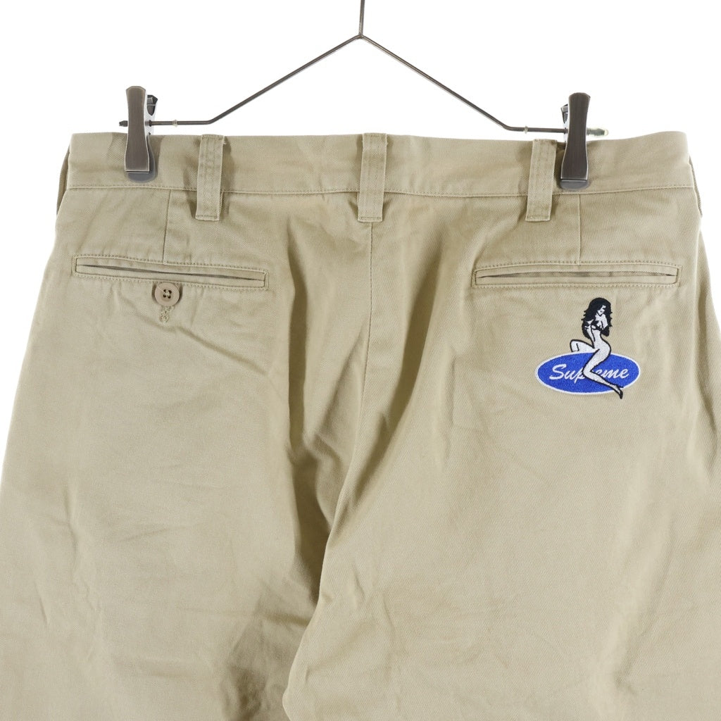 SUPREME(シュプリーム) 25AW Chino Pant コットン ボタンフライ バックロゴエンブロイダリー チノパンツ ベージュ