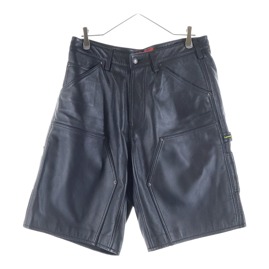 SUPREME(シュプリーム) 26SS Leather Double Knee Painter Short ラムレザー ダブルニー ペインター ハーフパンツ ブラック