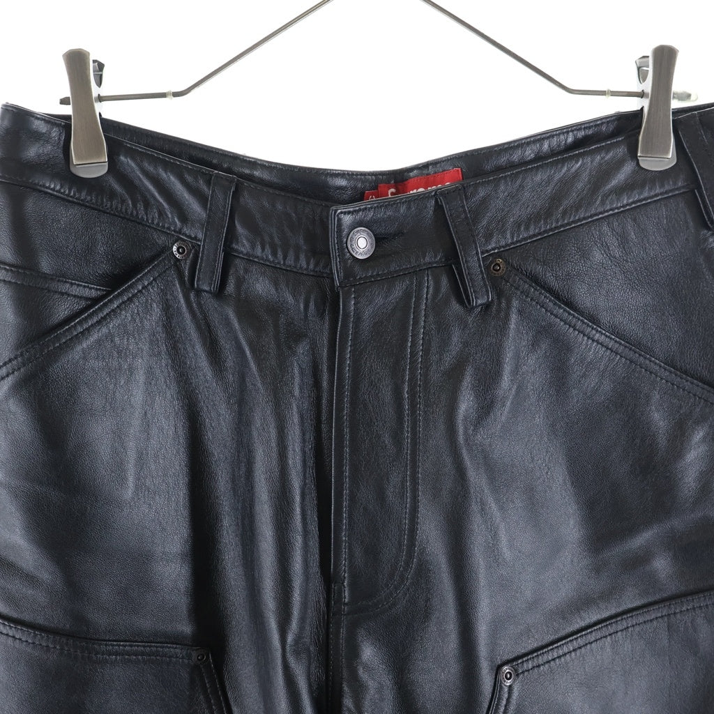 SUPREME(シュプリーム) 26SS Leather Double Knee Painter Short ラムレザー ダブルニー ペインター ハーフパンツ ブラック