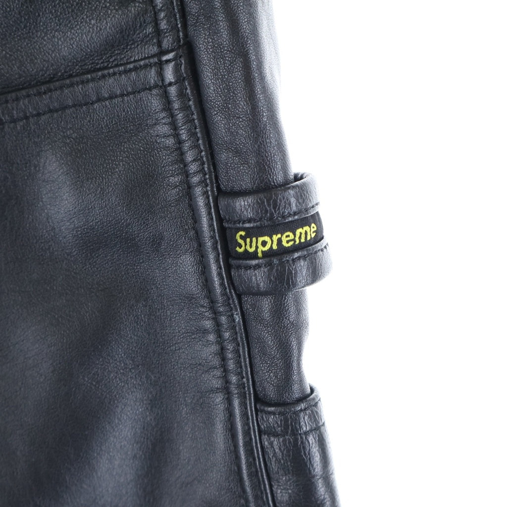 SUPREME(シュプリーム) 26SS Leather Double Knee Painter Short ラムレザー ダブルニー ペインター ハーフパンツ ブラック