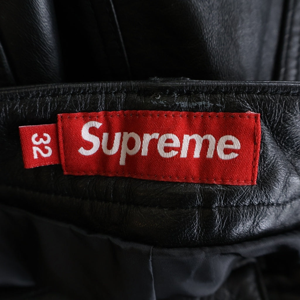 SUPREME(シュプリーム) 26SS Leather Double Knee Painter Short ラムレザー ダブルニー ペインター ハーフパンツ ブラック