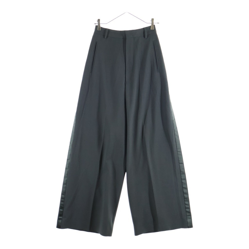 MM6 Maison Margiela(エムエムシックスメゾンマルジェラ) 24SS LIGHT STRETCH GABARDINE TROUSERS ライト ストレッチ ギャバジン トラウザーズ サイドライン ワイドパンツ レディース グレー S62KB0206