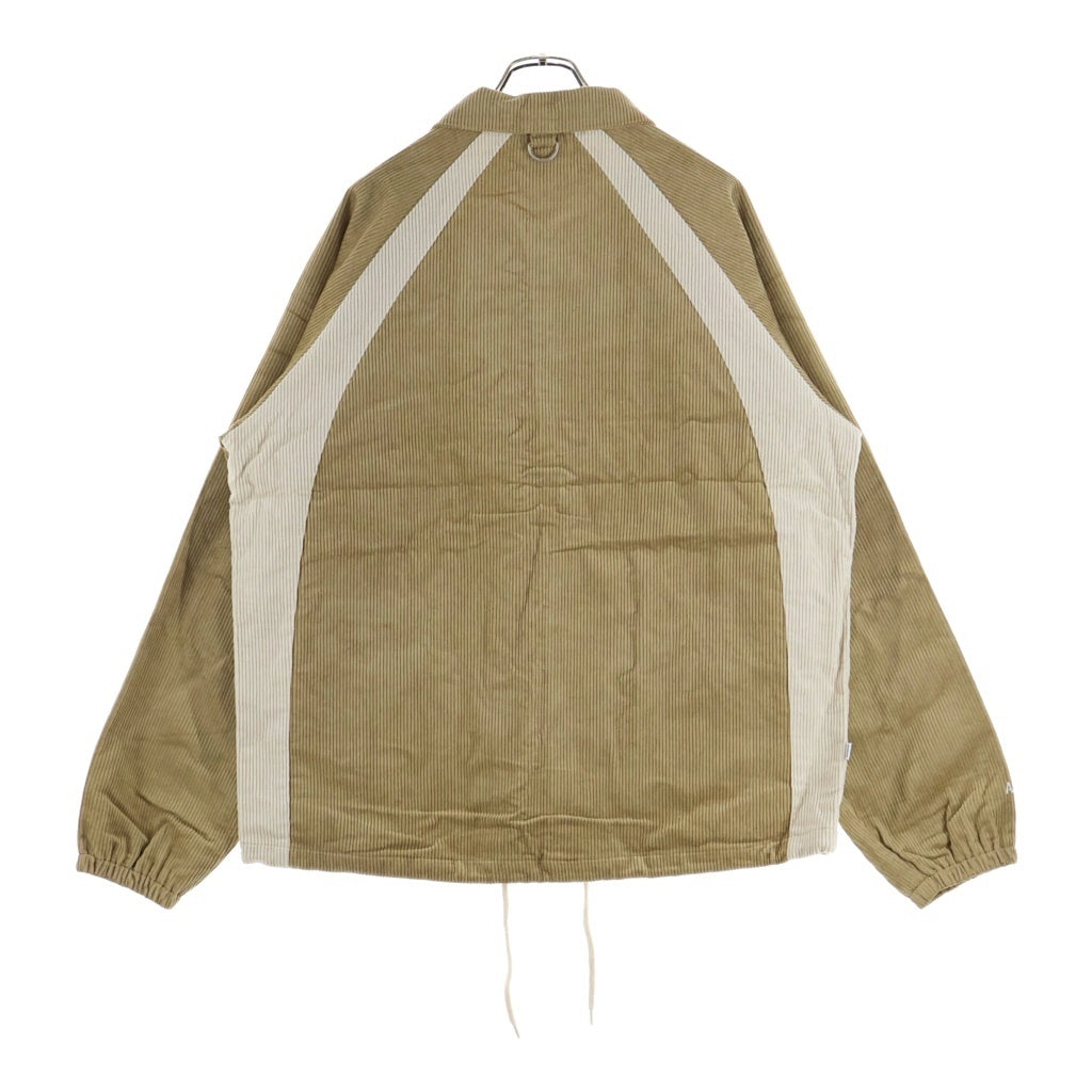 SAPEur(サプール) 24SS CORDUROY TRACK COACH JACKET コーデュロイ 胸ロゴ刺繍 トラックコーチジャケット ブラウン/ホワイト A0023-485
