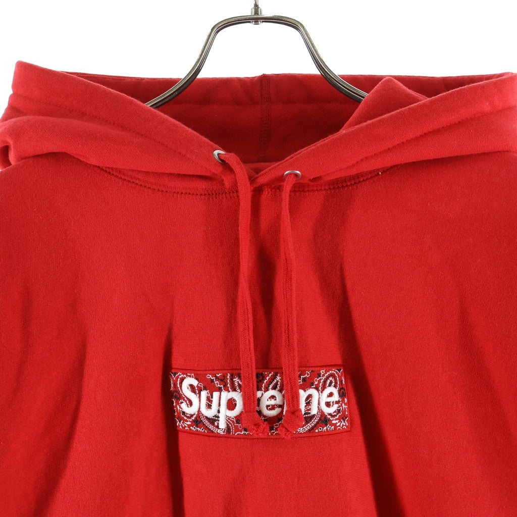 SUPREME(シュプリーム) 19AW Bandana Box Logo Hooded Sweatshirt バンダナボックスロゴ プルオーバースウェットパーカー フーディー レッド