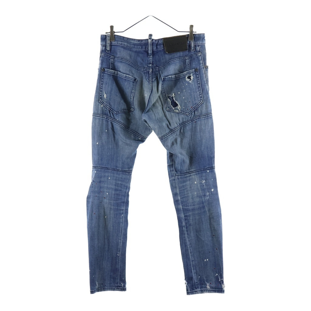 DSQUARED2(ディースクエアード) 18AW SKATER JEAN スケーター スキニー スプラッシュペイント リペアパッチワーク ダメージ デニムパンツ インディゴ