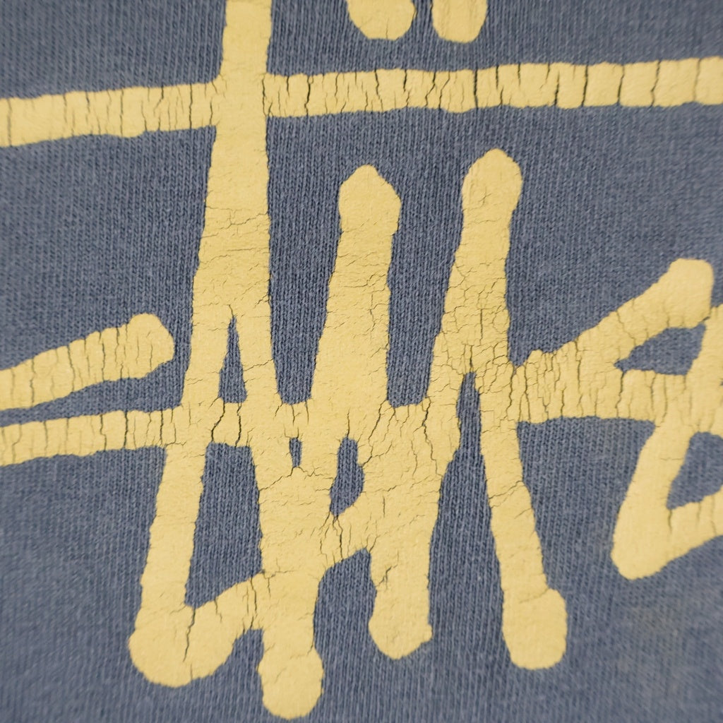 STUSSY(ステューシー) 80S VINTAGE OLD LIKE BUTTA TEE ヴィンテージ USA製 黒タグ ライクブッタ 両面プリント クルーネックTシャツ 半袖 カットソー ネイビー