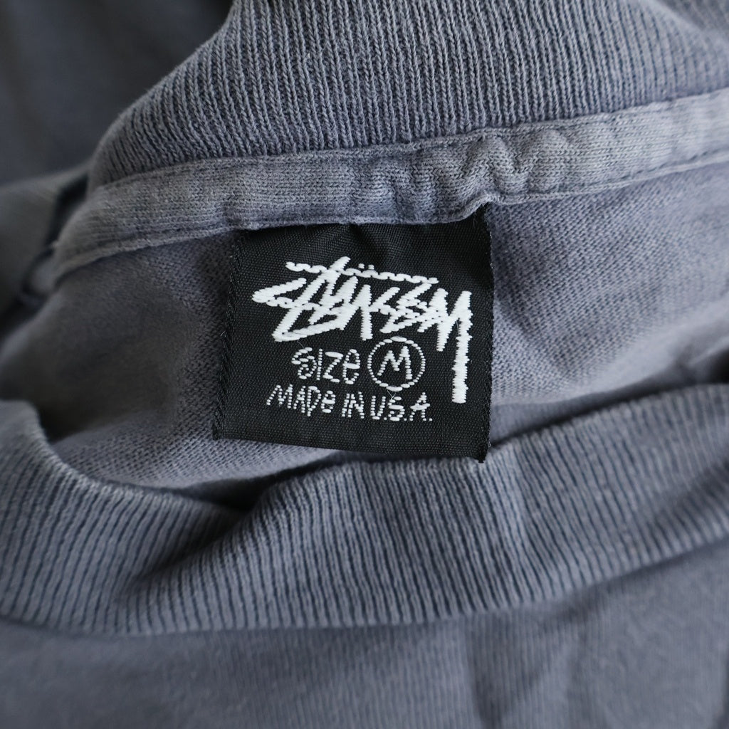 STUSSY(ステューシー) 80S VINTAGE OLD LIKE BUTTA TEE ヴィンテージ USA製 黒タグ ライクブッタ 両面プリント クルーネックTシャツ 半袖 カットソー ネイビー