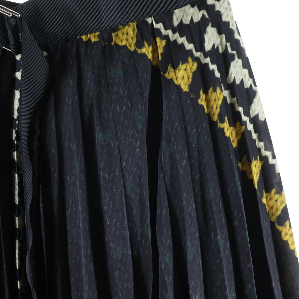 Sacai(サカイ) Pattern Knit Print Skirt ラップ 総柄 パターンニットプリント スカート レディース マルチ 24-07432