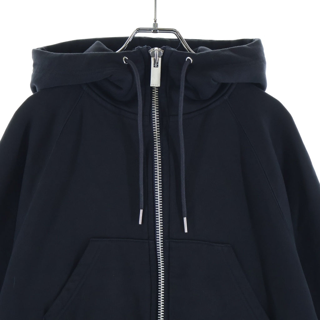 Sacai(サカイ) S Sweat Jersey Hoodie ショート丈 ジップアップフーディー パーカー レディース ブラック SCW-095