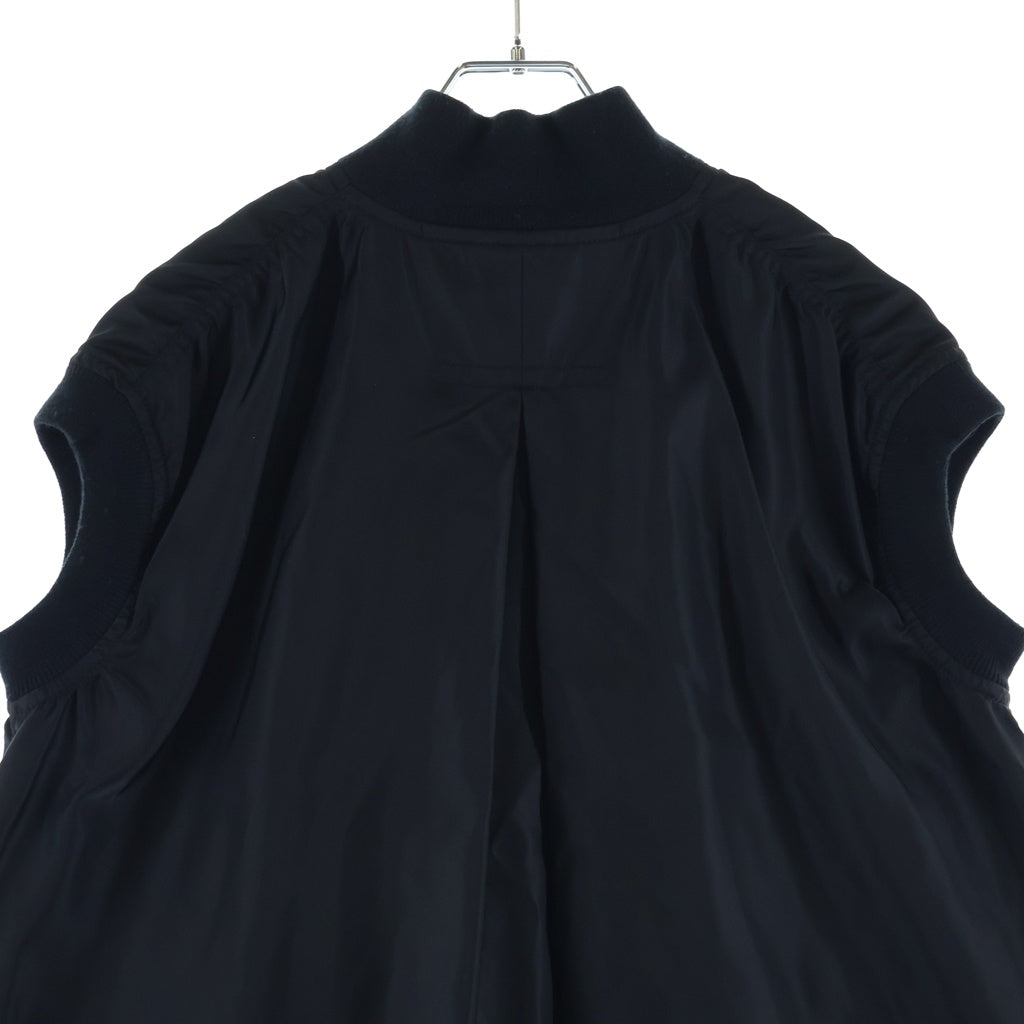 Sacai(サカイ) MA-1 ツイル ジップアップベスト ジャケット レディース ブラック SCW-072