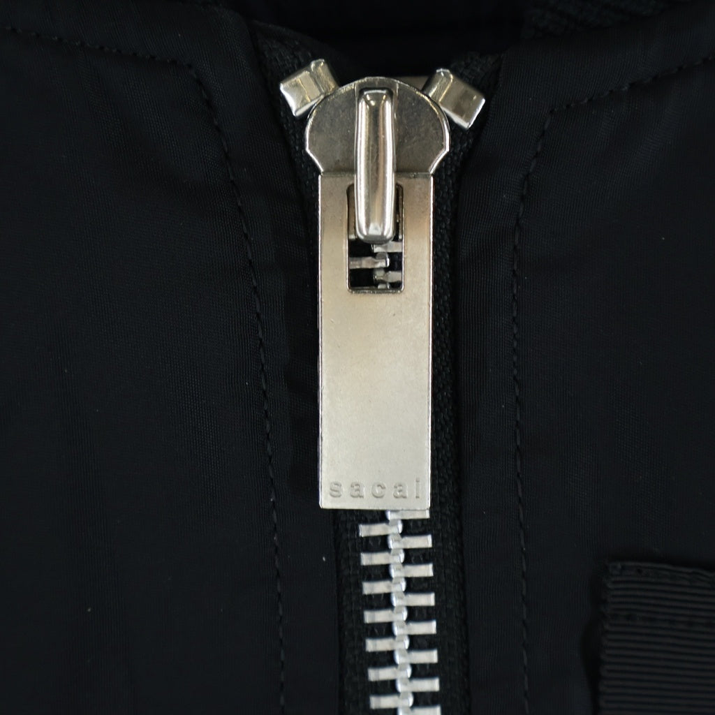 Sacai(サカイ) MA-1 ツイル ジップアップベスト ジャケット レディース ブラック SCW-072