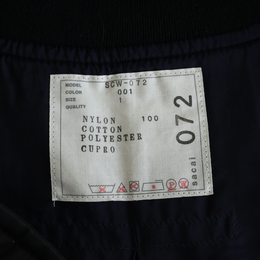 Sacai(サカイ) MA-1 ツイル ジップアップベスト ジャケット レディース ブラック SCW-072