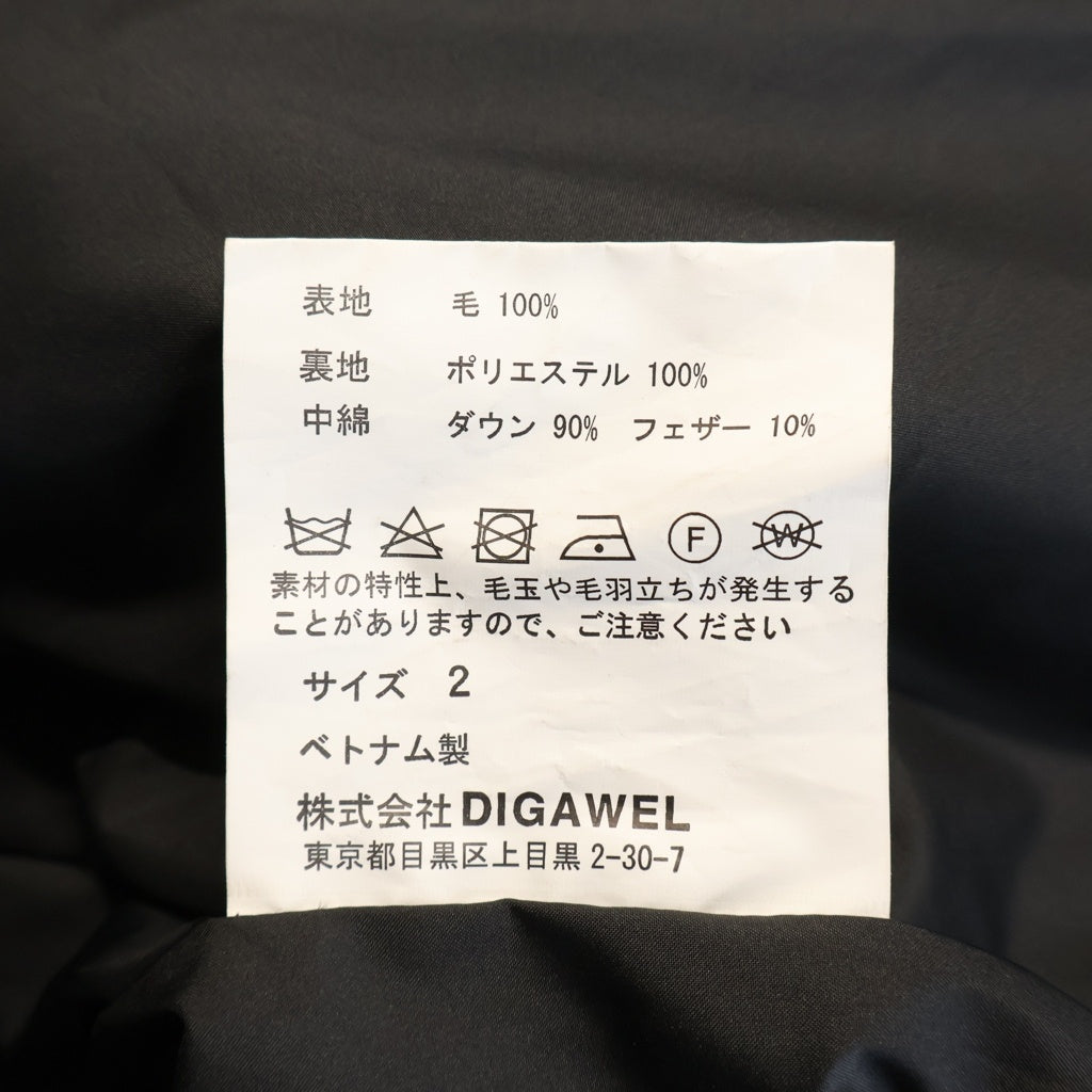 DIGAWEL(ディガウェル) 22AW ×F/CE. STLTH PUFFER VT フロントボタン ダウンベスト ブラック FSP09242U0003