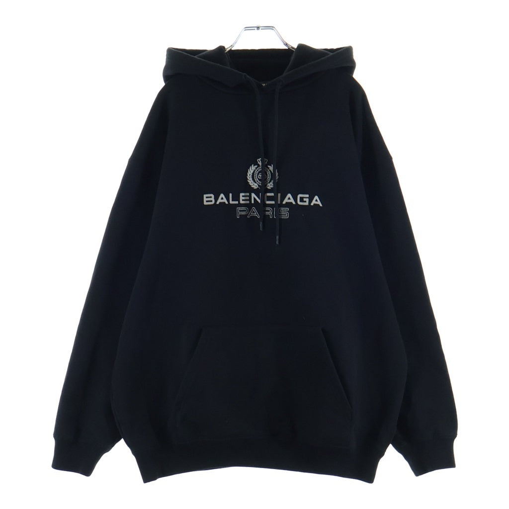BALENCIAGA(バレンシアガ) 19AW BB PALIS HOODIE フロントロゴ パリス プルオーバースウェットパーカー フーディー ブラック 570811 TGV70