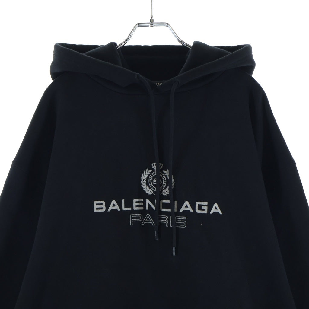 BALENCIAGA(バレンシアガ) 19AW BB PALIS HOODIE フロントロゴ パリス プルオーバースウェットパーカー フーディー ブラック 570811 TGV70