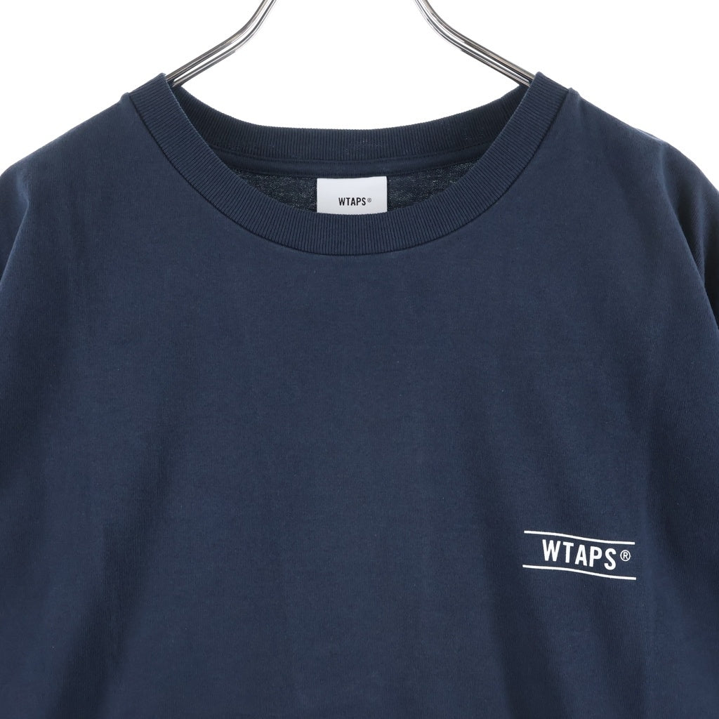 WTAPS(ダブルタップス) 25SS CONTAINING 02 SS / COTTON コンテニング 両面ロゴプリントTシャツ 半袖クルーネックカットソー ネイビー 251ATDT-STM10S