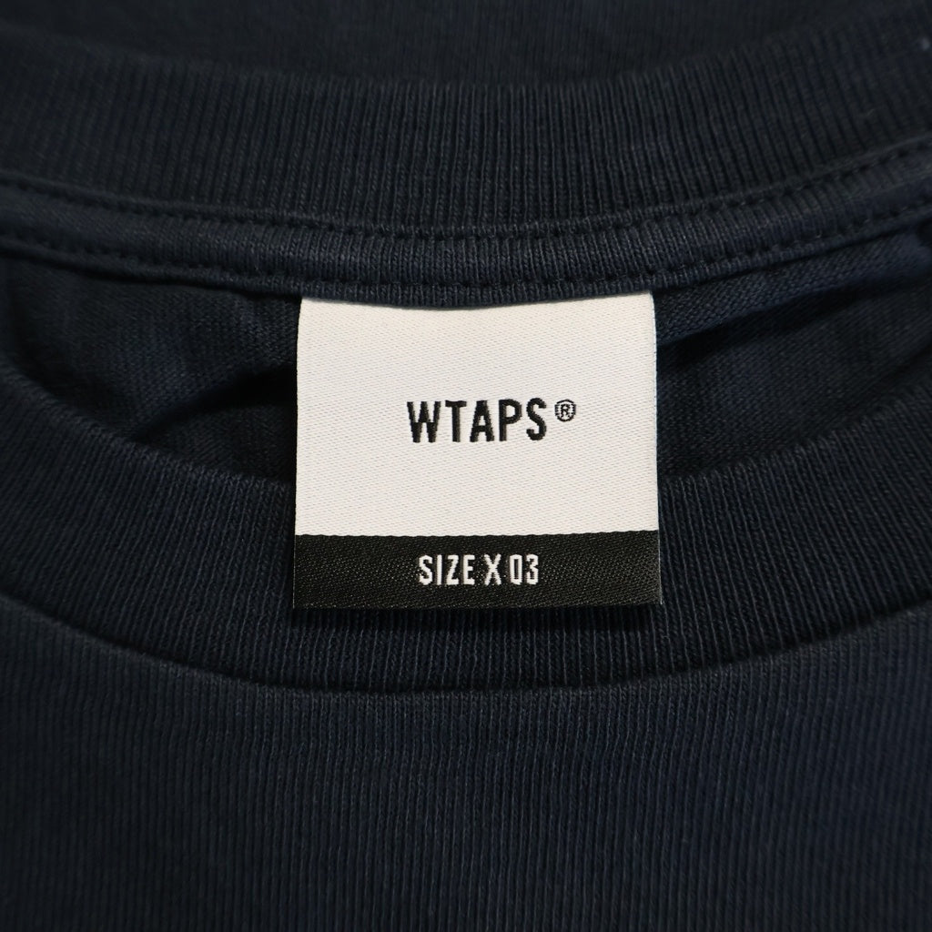 WTAPS(ダブルタップス) 25SS LLW SS / COTTON フロントロゴプリントTシャツ 半袖クルーネックカットソー ネイビー 251ATDT-STM02S