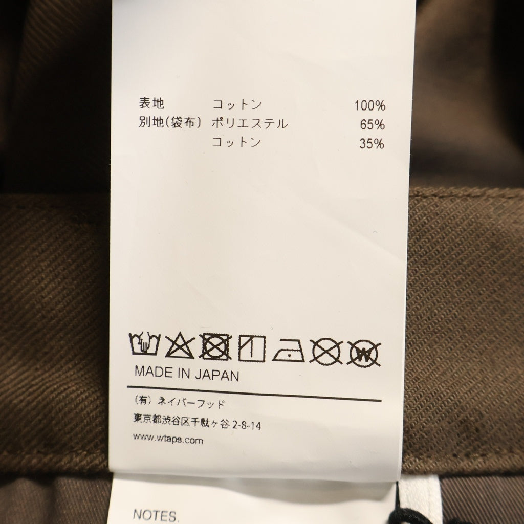 WTAPS(ダブルタップス) 25SS WRKT2503 TROUSERS / COTTON. TWILL 2タック ワークトラウザー ストレートパンツ ブラウン 251CWDT-PTM10