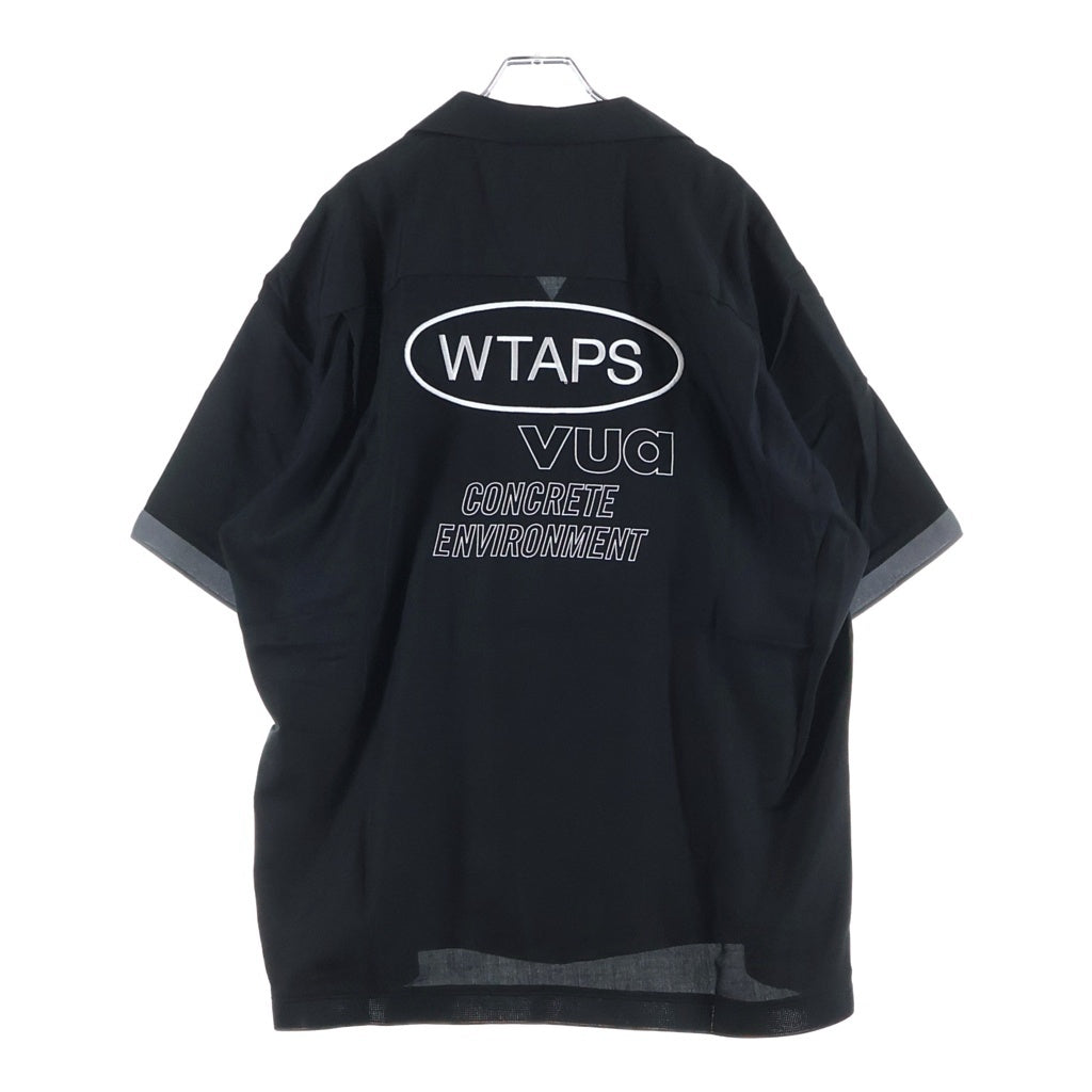WTAPS(ダブルタップス) 26SS KINGPIN 01 SS / CLPL. TWILL ツイル 半袖オープンカラーシャツ ブラック 261TQDT-SHM04