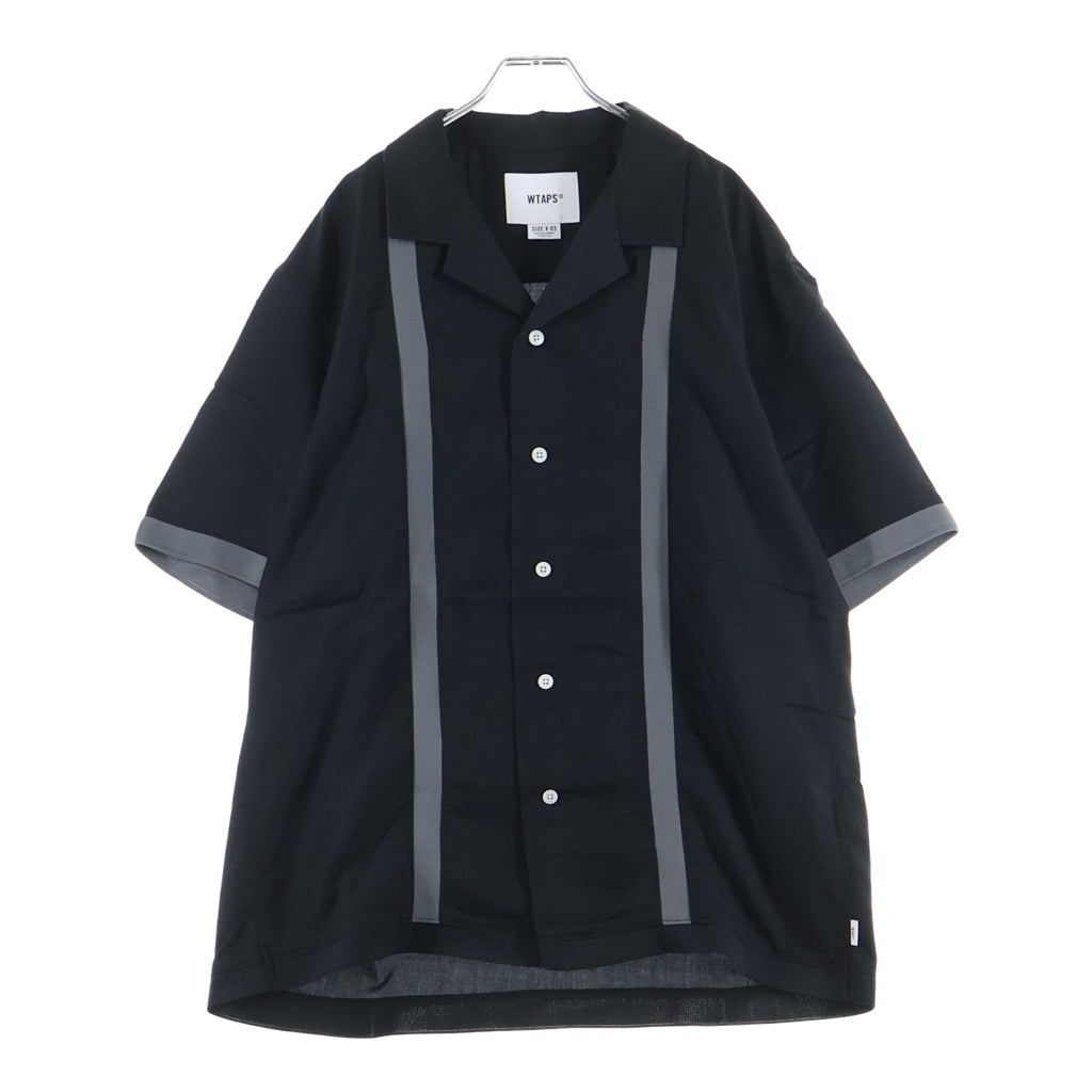 WTAPS(ダブルタップス) 26SS KINGPIN 01 SS / CLPL. TWILL ツイル 半袖オープンカラーシャツ ブラック 261TQDT-SHM04