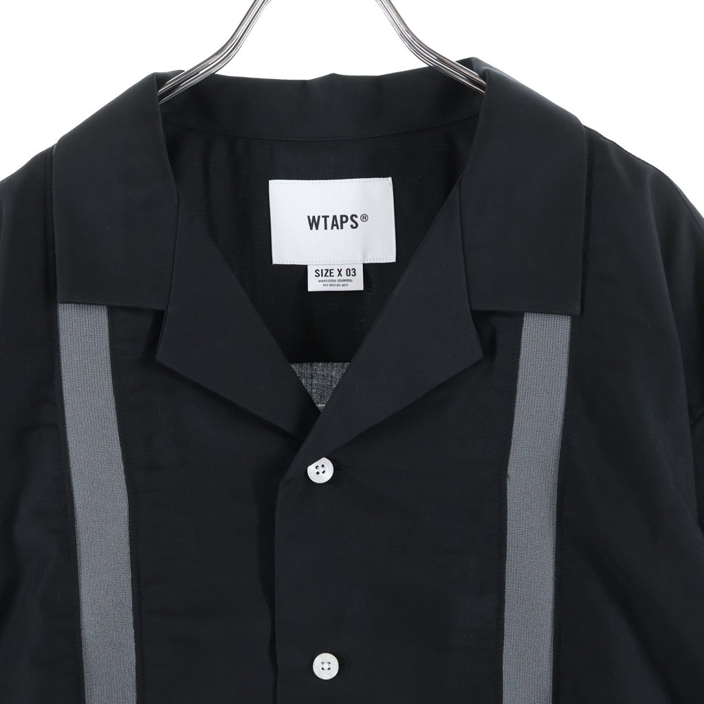 WTAPS(ダブルタップス) 26SS KINGPIN 01 SS / CLPL. TWILL ツイル 半袖オープンカラーシャツ ブラック 261TQDT-SHM04