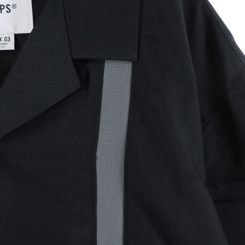 WTAPS(ダブルタップス) 26SS KINGPIN 01 SS / CLPL. TWILL ツイル 半袖オープンカラーシャツ ブラック 261TQDT-SHM04