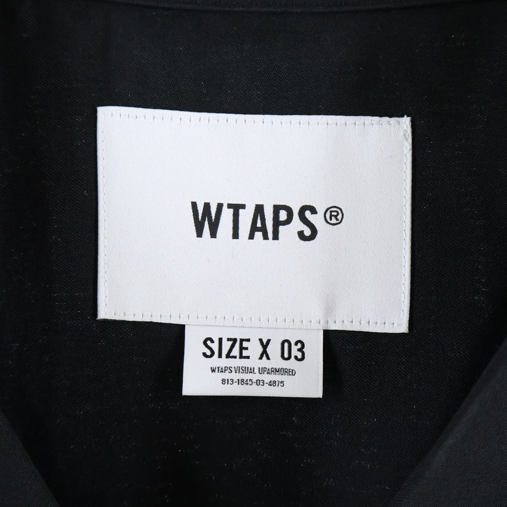 WTAPS(ダブルタップス) 26SS KINGPIN 01 SS / CLPL. TWILL ツイル 半袖オープンカラーシャツ ブラック 261TQDT-SHM04