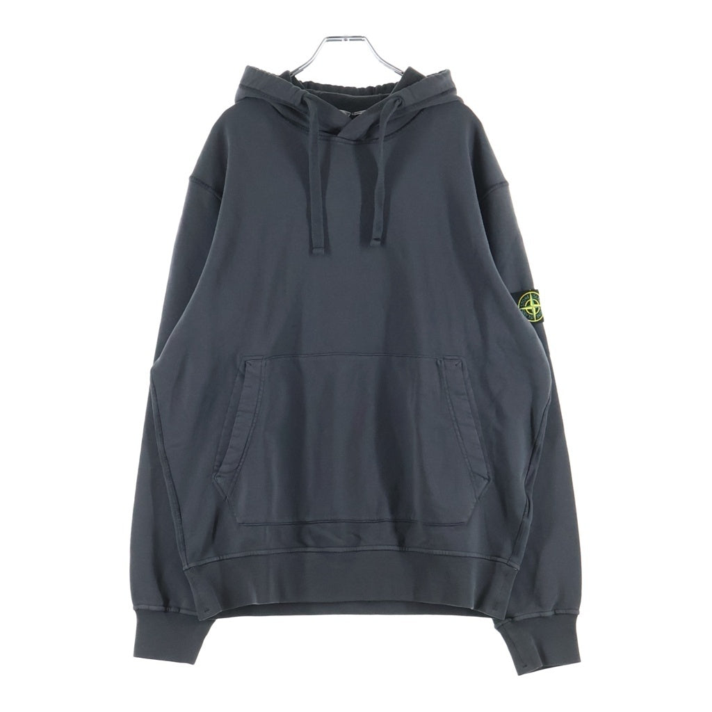 STONE ISLAND(ストーンアイランド) 25AW 袖ロゴワッペン ガーメントダイ プルオーバースウェットパーカー フーディー ブラック K2S156100062S0051