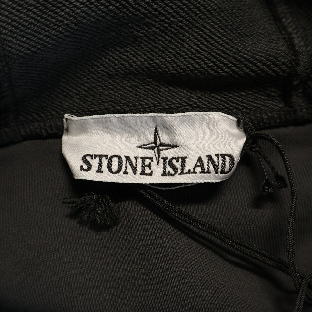 STONE ISLAND(ストーンアイランド) 25AW 袖ロゴワッペン ガーメントダイ プルオーバースウェットパーカー フーディー ブラック K2S156100062S0051