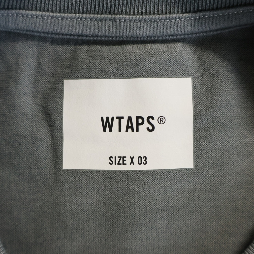 WTAPS(ダブルタップス) 26SS SIGN-OD SS / COTTON ピグメントダイ加工 コットンTシャツ 半袖クルーネックカットソー グレー 261ATDT-CSM19