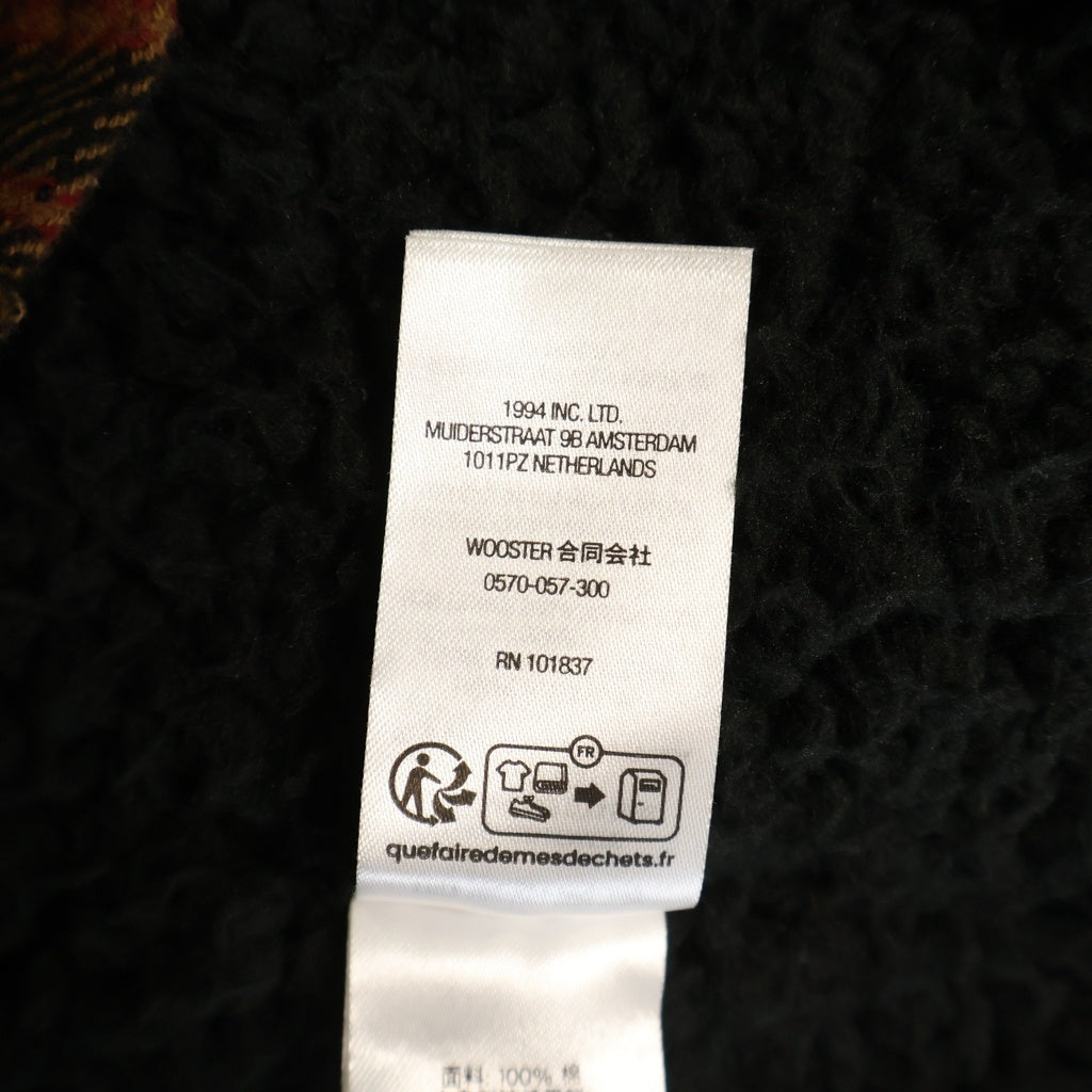 SUPREME(シュプリーム) 23AW Lined Flannel Snap Shirt ラインド フランネル バックロゴ刺繍 裏地ボア スナップ長袖シャツ ブラウン