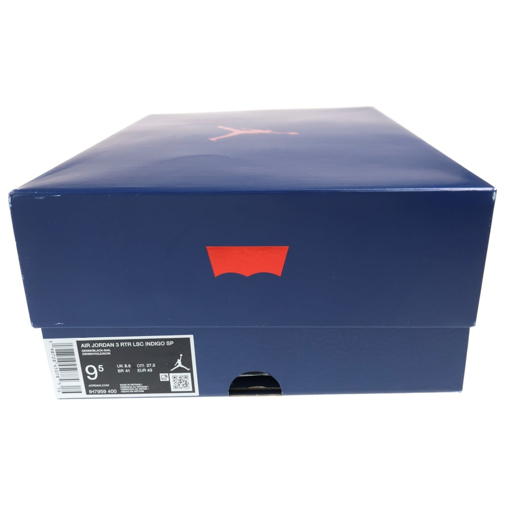 NIKE(ナイキ) ×LEVI'S AIR JORDAN 3 RETRO SP リーバイス エアジョーダン3 ミッドカットスニーカー インディゴ US9.5/27.5cm IH7959-400